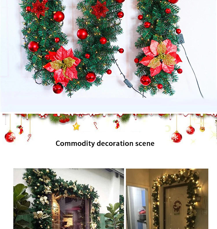 Luxury 2.7m LED Christmas Wreath with Lights