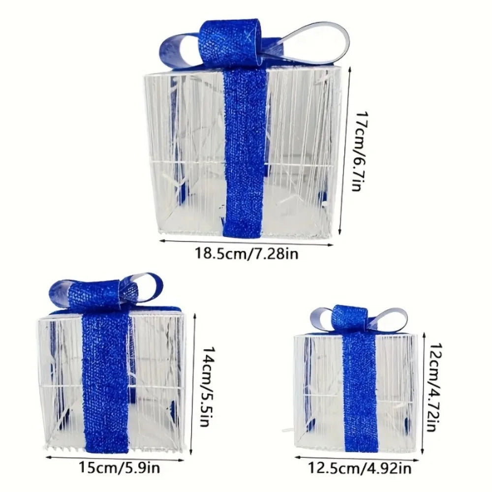 Festive Light Up Gift Boxes Set of Three