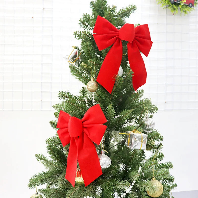 Big Red Bow Christmas Tree Topper