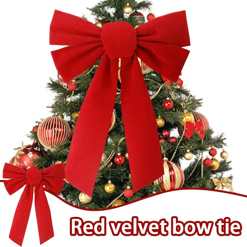Big Red Bow Christmas Tree Topper