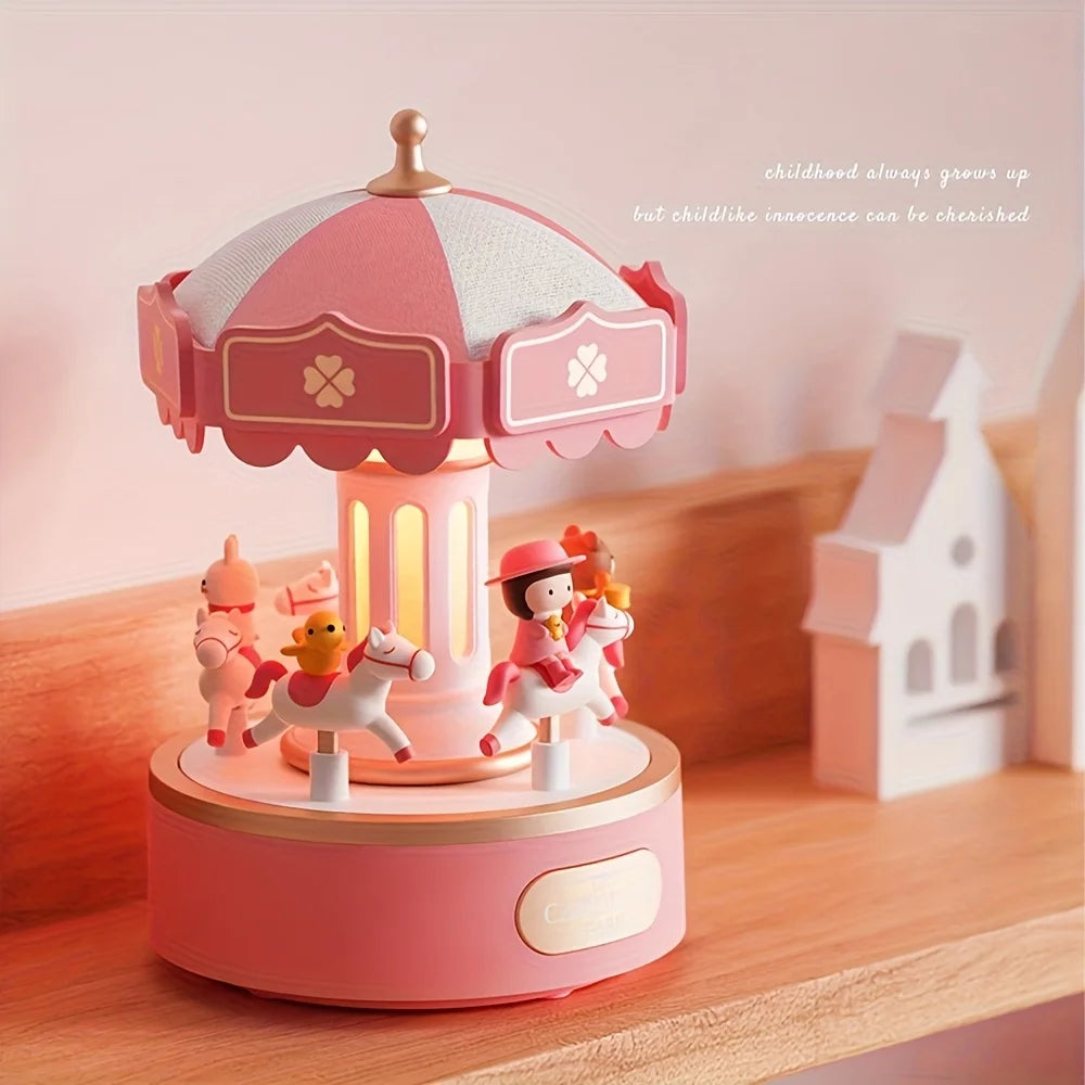 Christmas Carousel Music Box Night Light