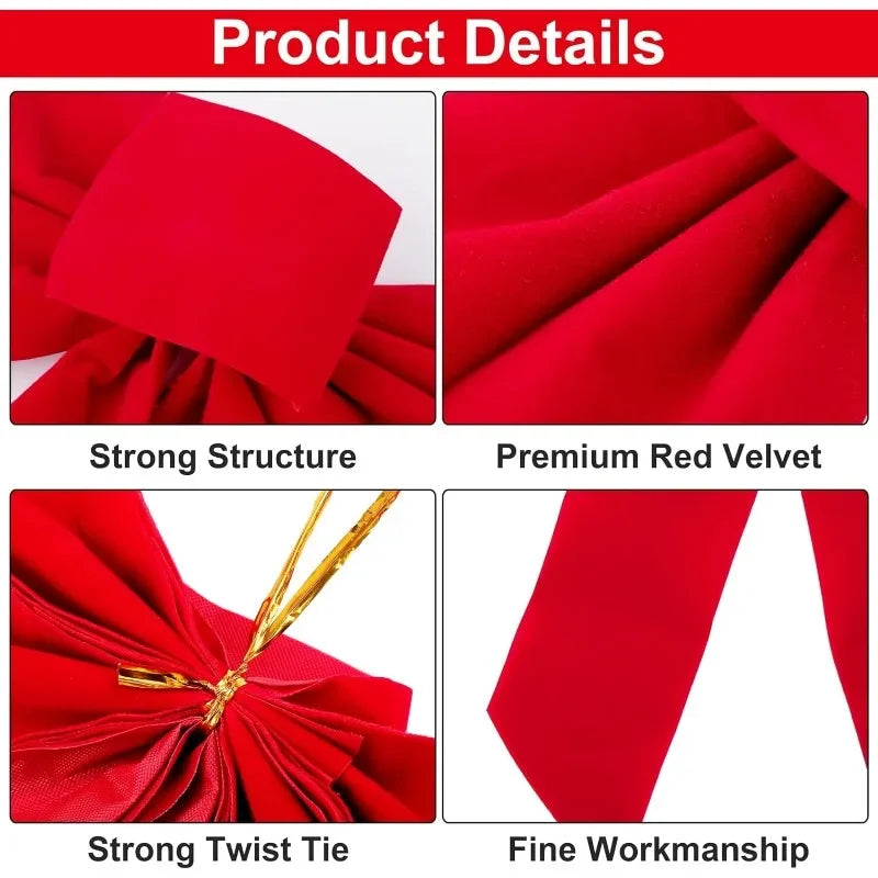 Big Red Bow Christmas Tree Topper