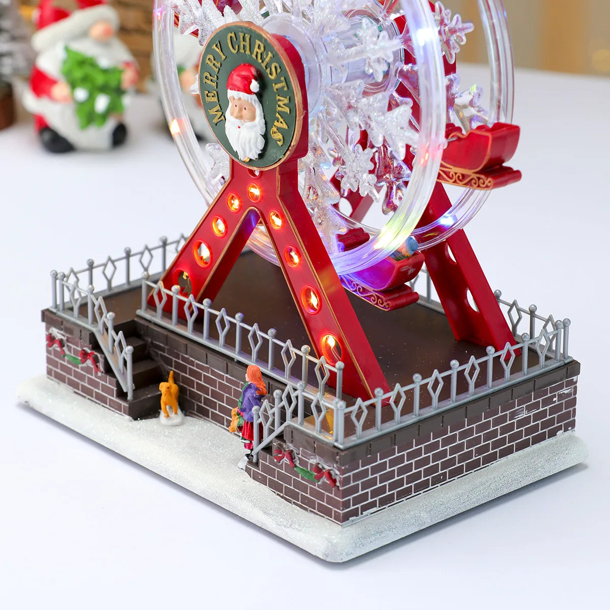 Santa Claus Spinning Light Up Ferris Wheel