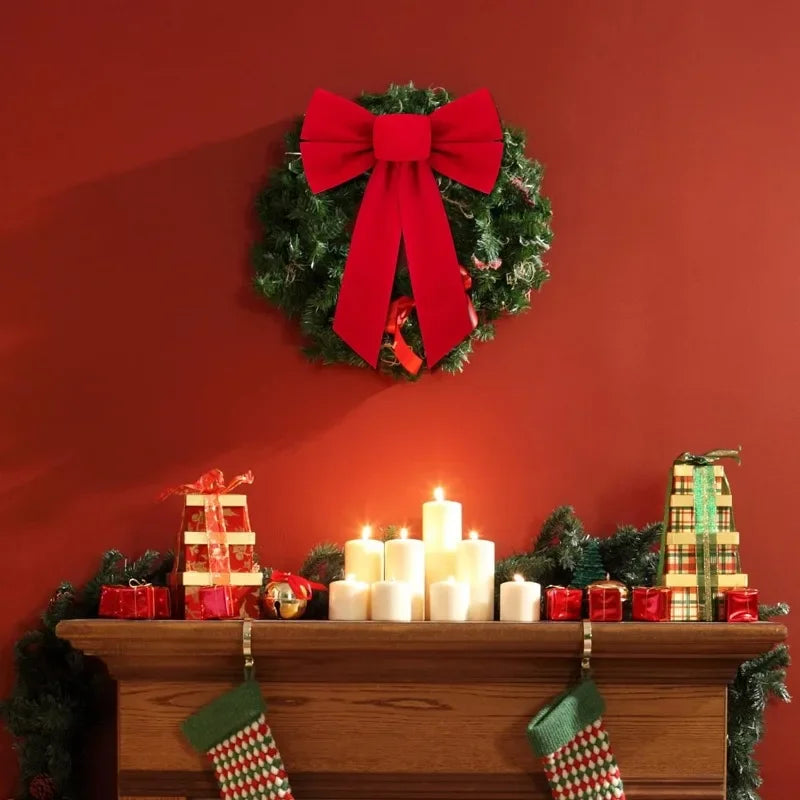 Big Red Bow Christmas Tree Topper