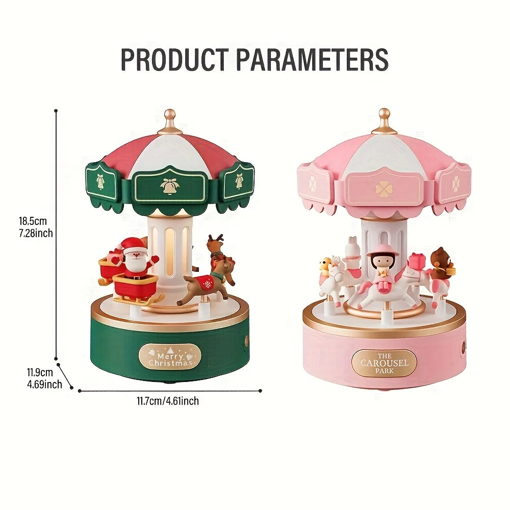 Christmas Carousel Music Box Night Light