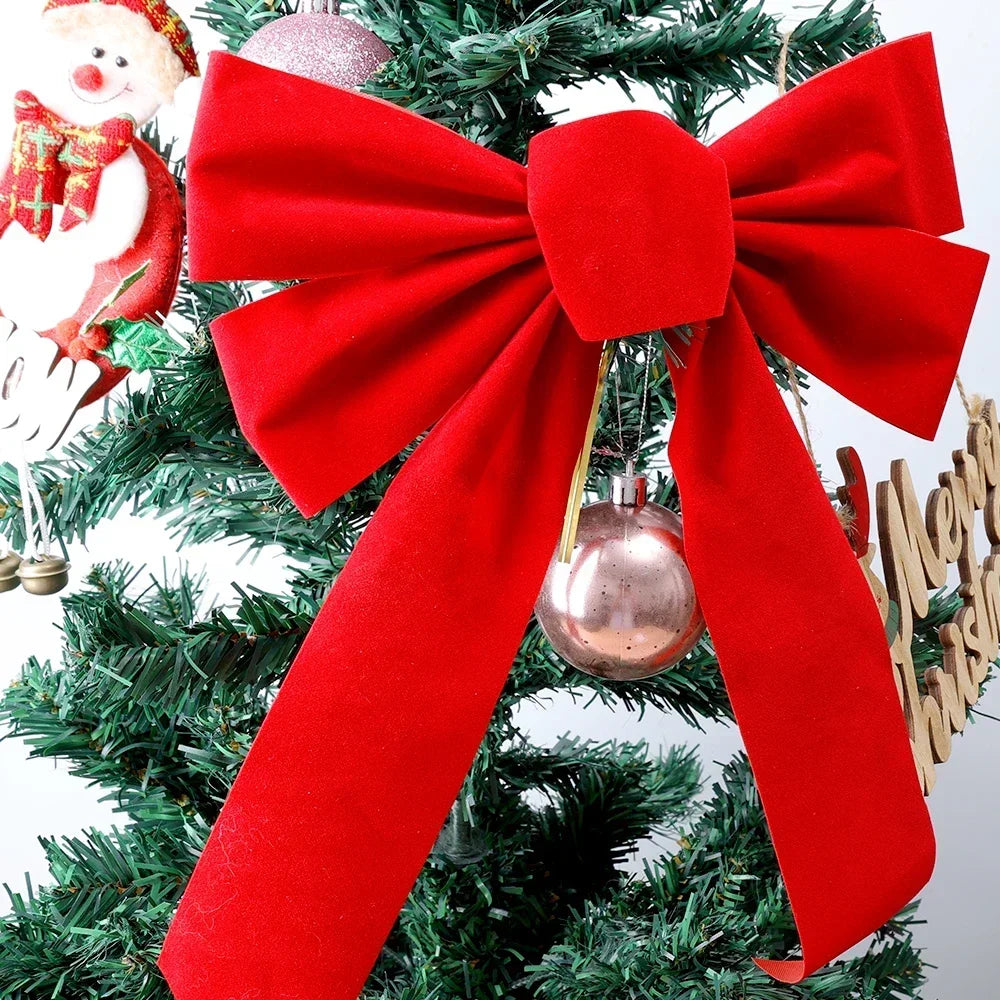 Big Red Bow Christmas Tree Topper