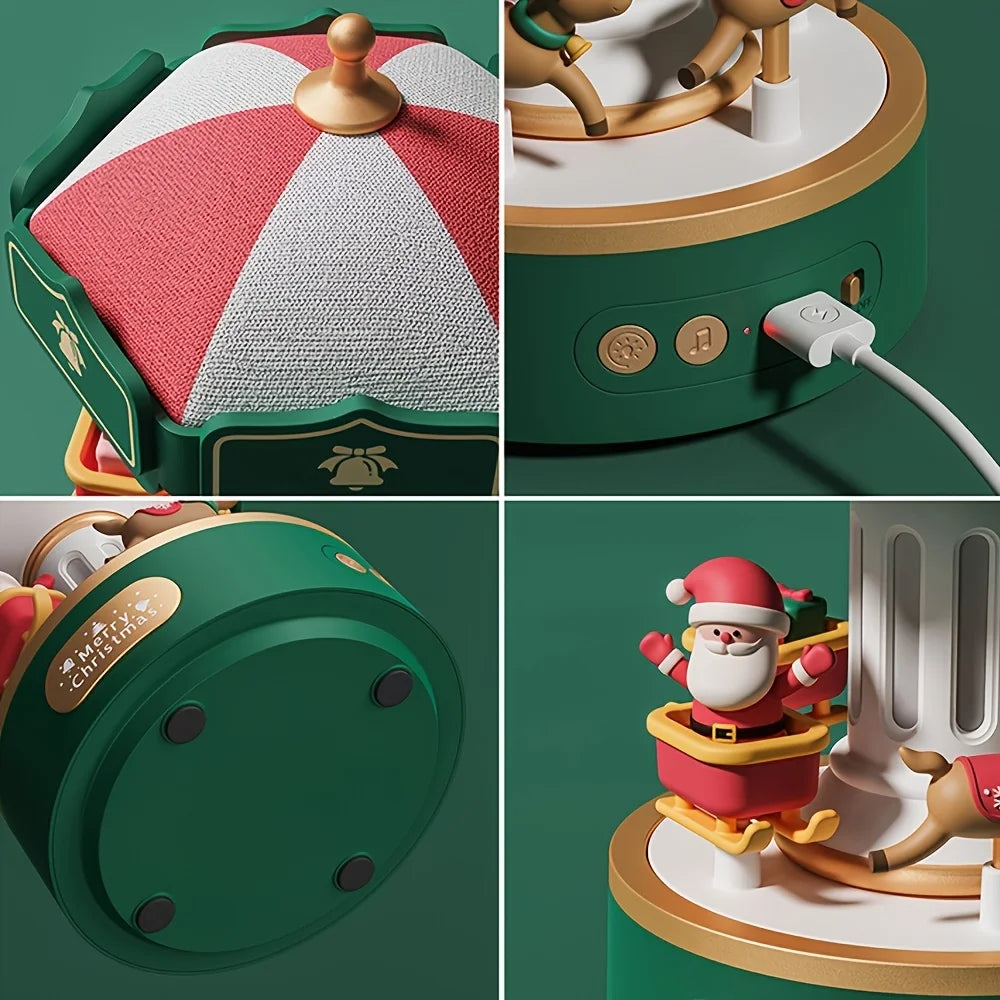 Christmas Carousel Music Box Night Light