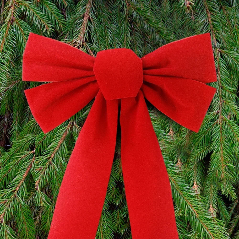 Big Red Bow Christmas Tree Topper