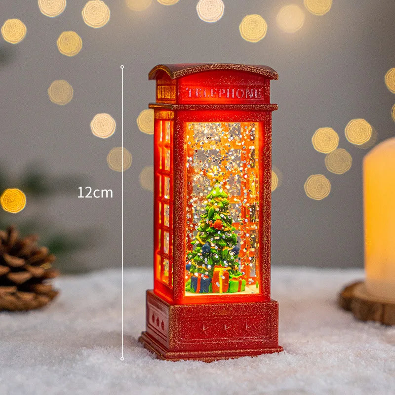LED Christmas Red British Phone Box Decoration