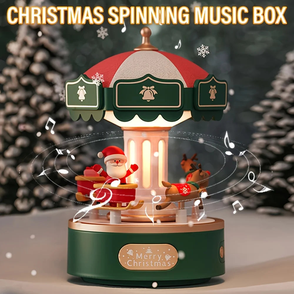 Christmas Carousel Music Box Night Light