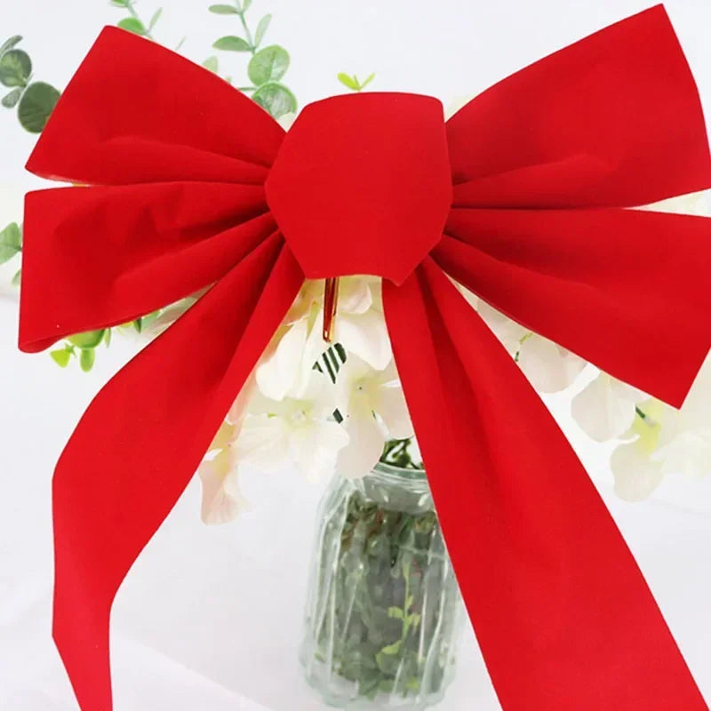 Big Red Bow Christmas Tree Topper