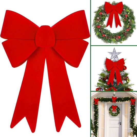 Big Red Bow Christmas Tree Topper