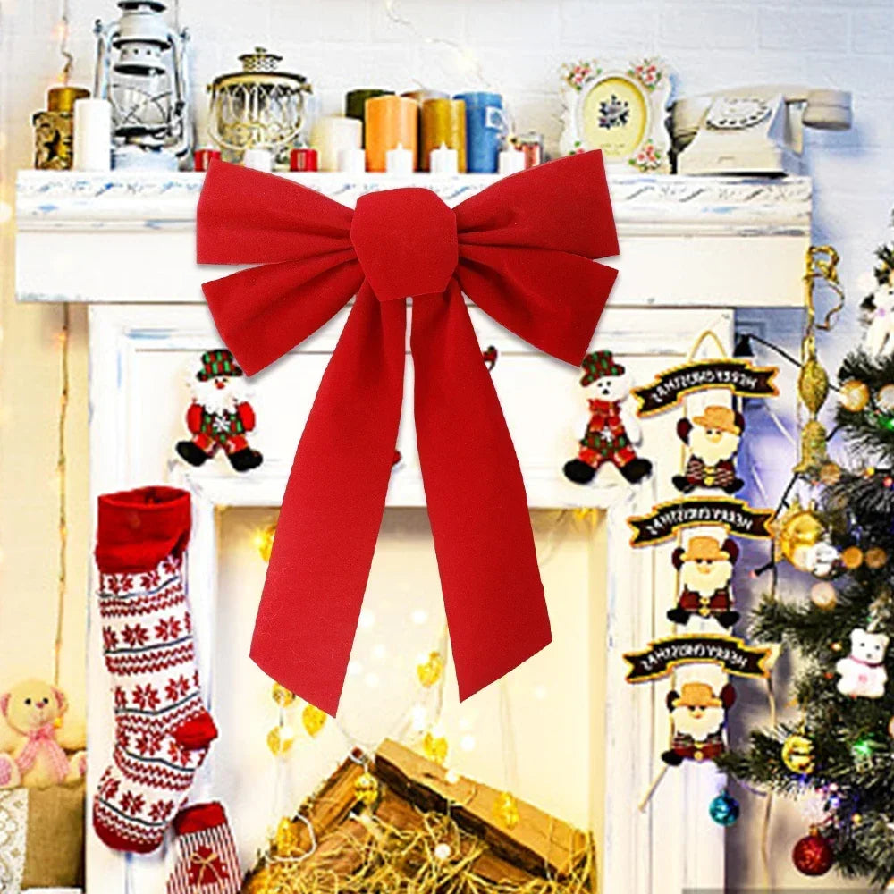 Big Red Bow Christmas Tree Topper