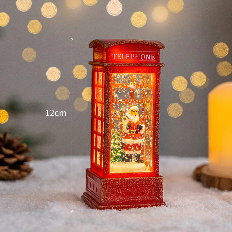 LED Christmas Red British Phone Box Decoration