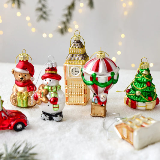 Christmas Glass Snowman Mailbox Ornament