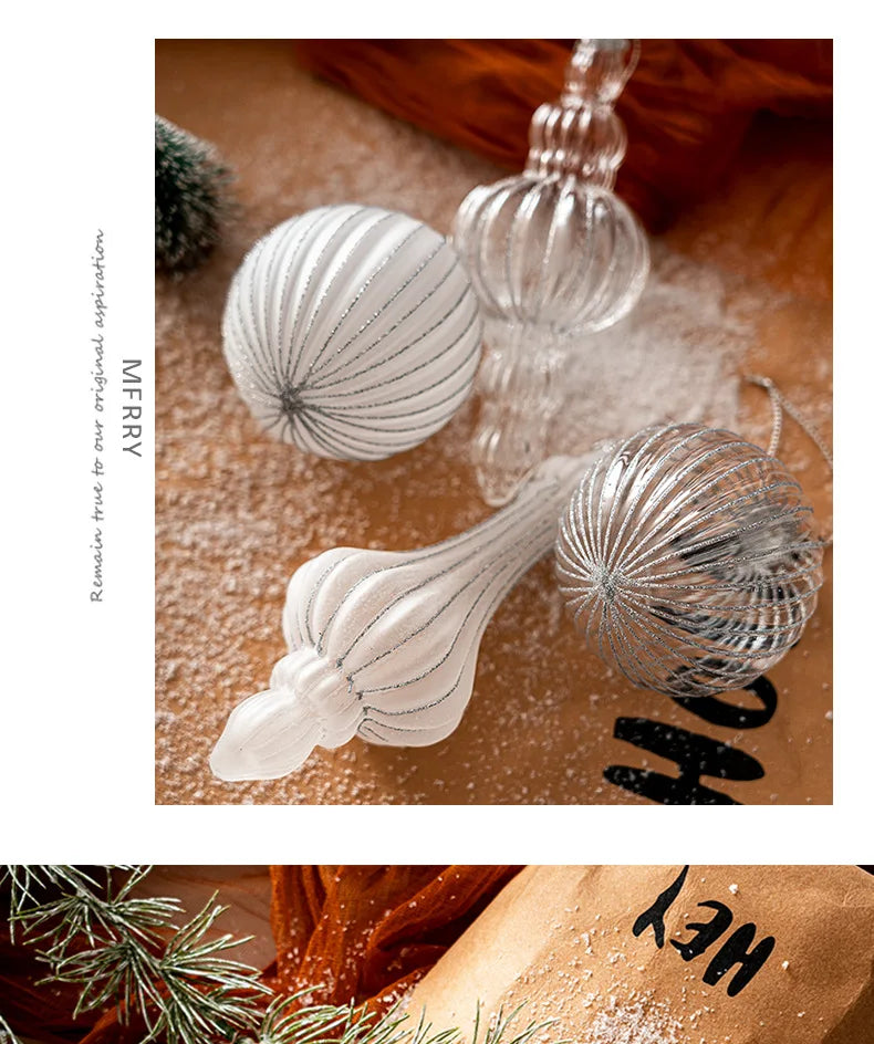 Elegant Transparent Glass Christmas Bauble