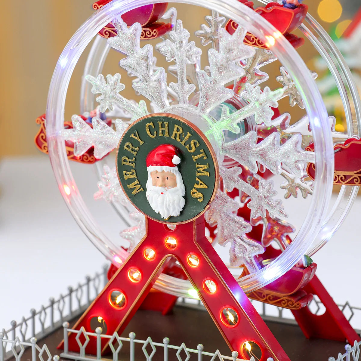 Santa Claus Spinning Light Up Ferris Wheel