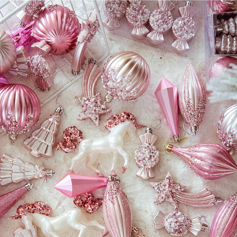 Pink Enchanted Christmas Baubles