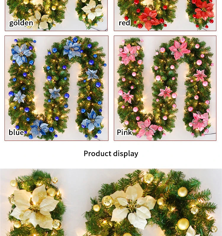Luxury 2.7m LED Christmas Wreath with Lights