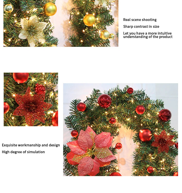 Luxury 2.7m LED Christmas Wreath with Lights