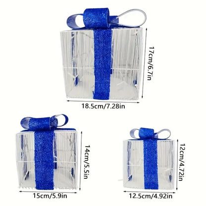 Festive Light Up Gift Boxes Set of Three