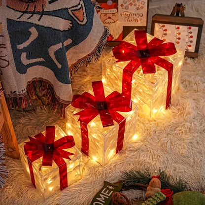 Festive Light Up Gift Boxes Set