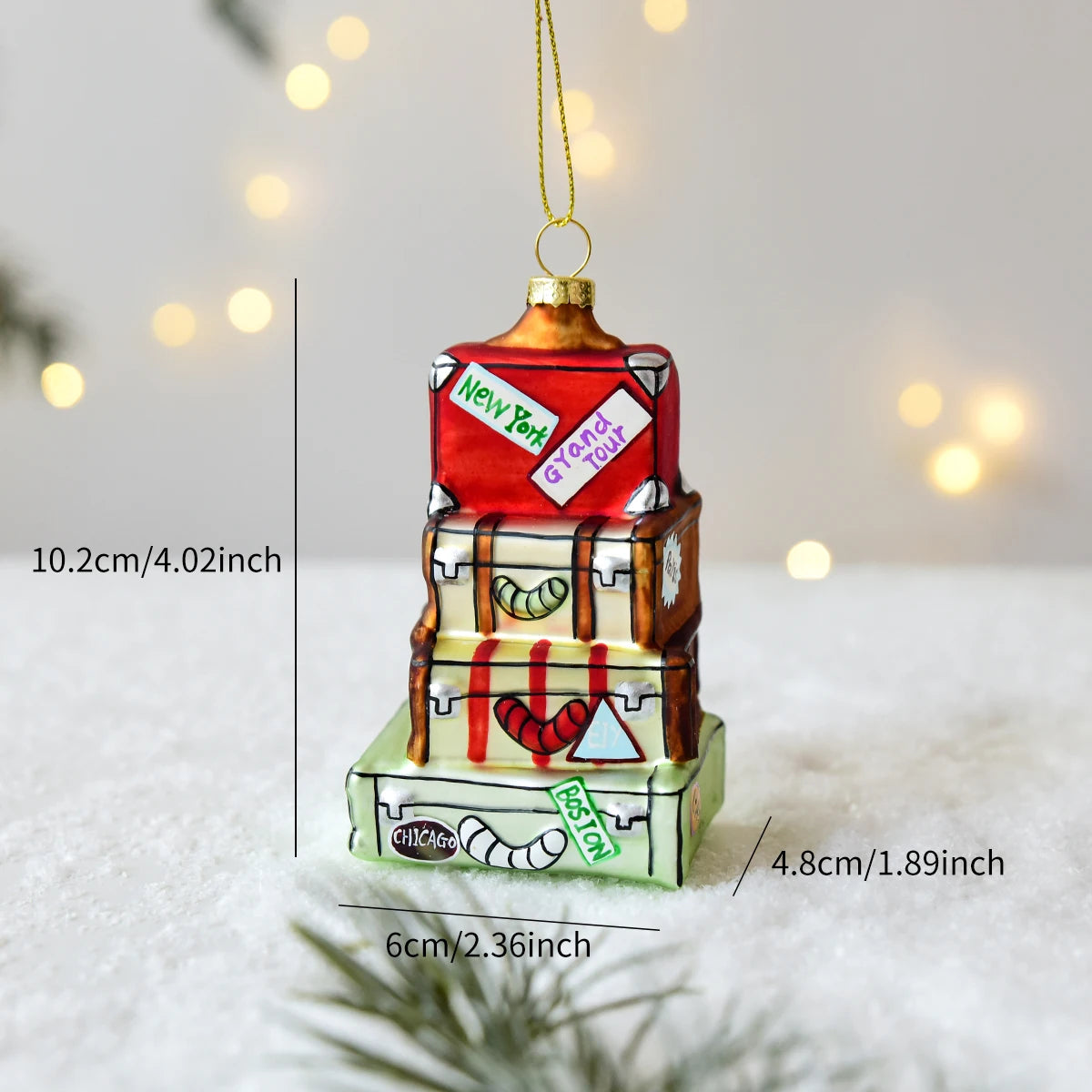 Christmas Glass Snowman Mailbox Ornament