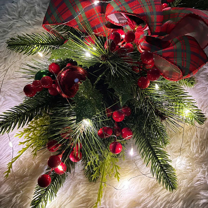 Christmas Stair Wreath with or without Lights