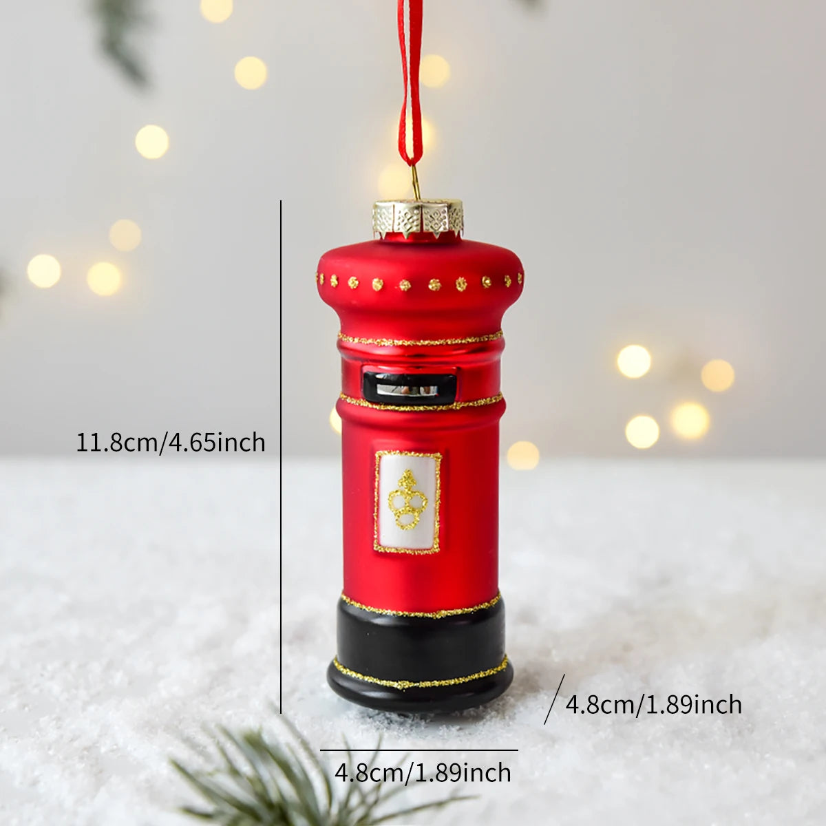 Christmas Glass Snowman Mailbox Ornament