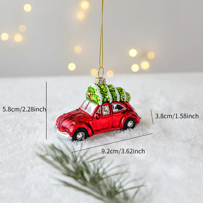 Christmas Glass Snowman Mailbox Ornament