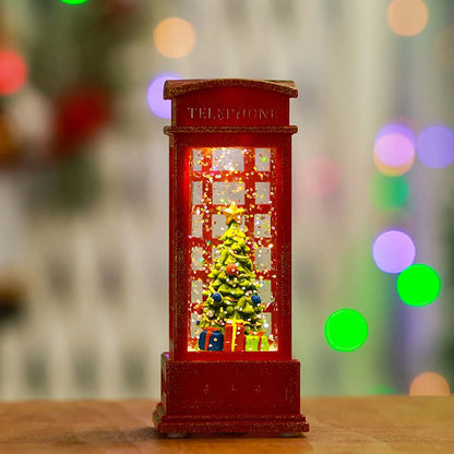 LED Christmas Red British Phone Box Decoration