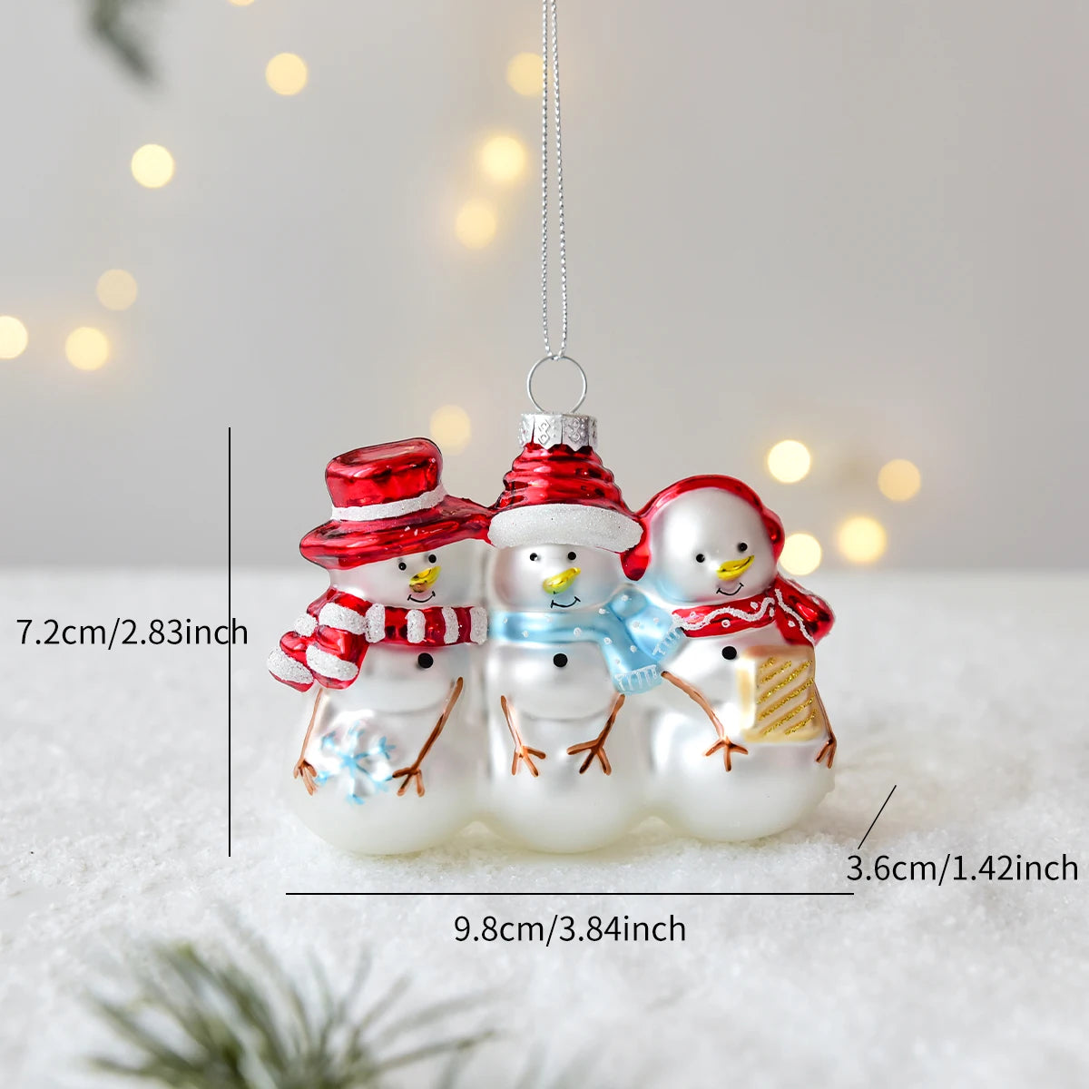 Christmas Glass Snowman Mailbox Ornament