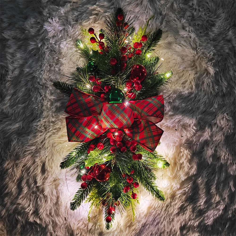 Christmas Stair Wreath with or without Lights