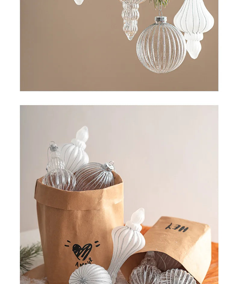 Elegant Transparent Glass Christmas Bauble