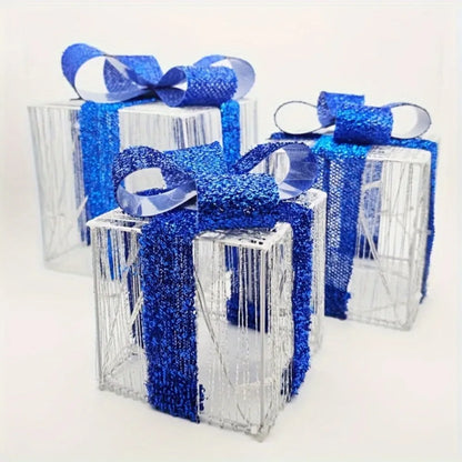 Festive Light Up Gift Boxes Set of Three