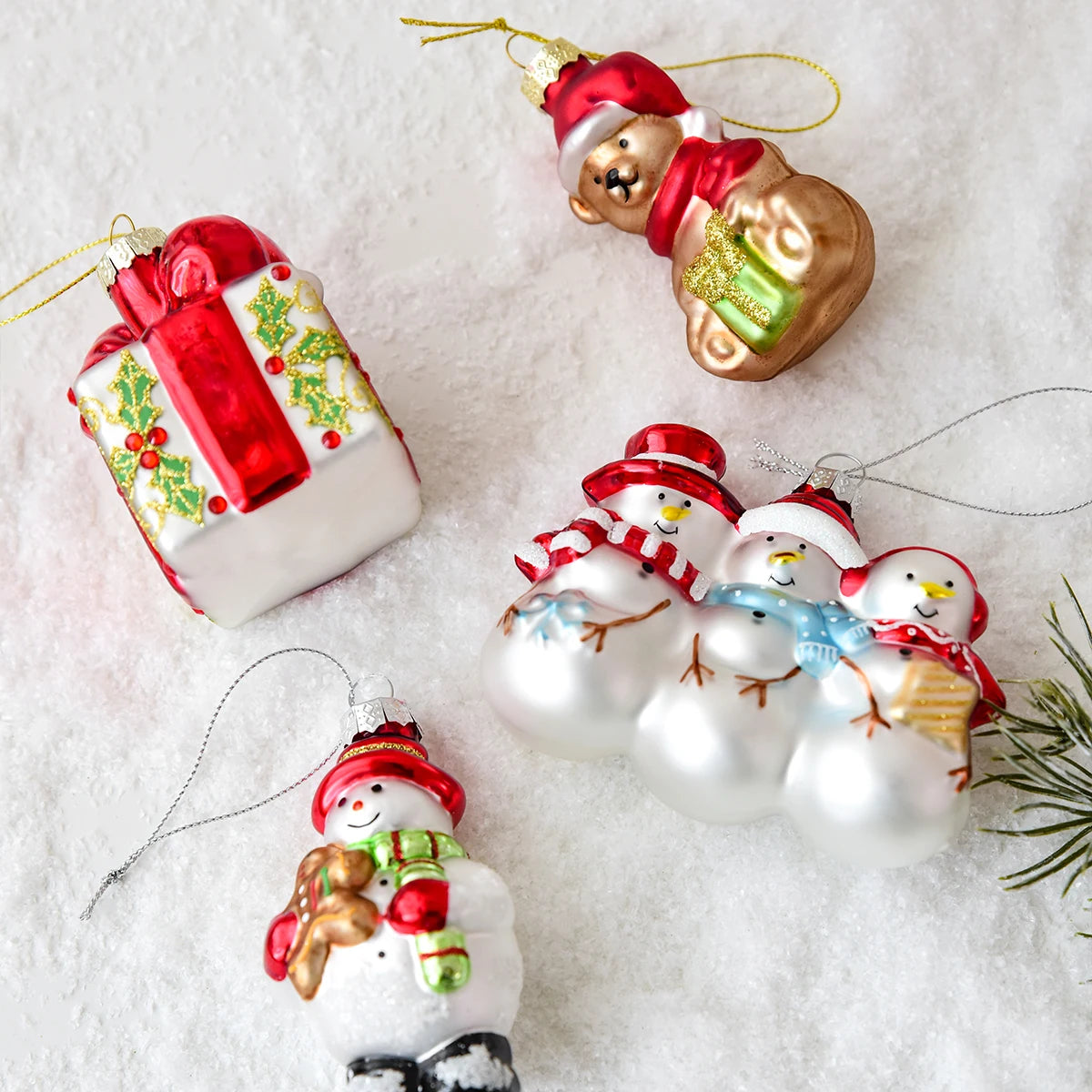 Christmas Glass Snowman Mailbox Ornament