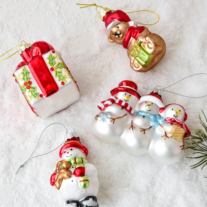 Christmas Glass Snowman Mailbox Ornament