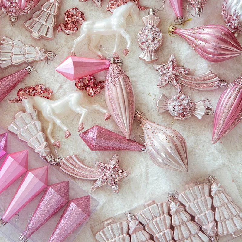 Pink Enchanted Christmas Baubles