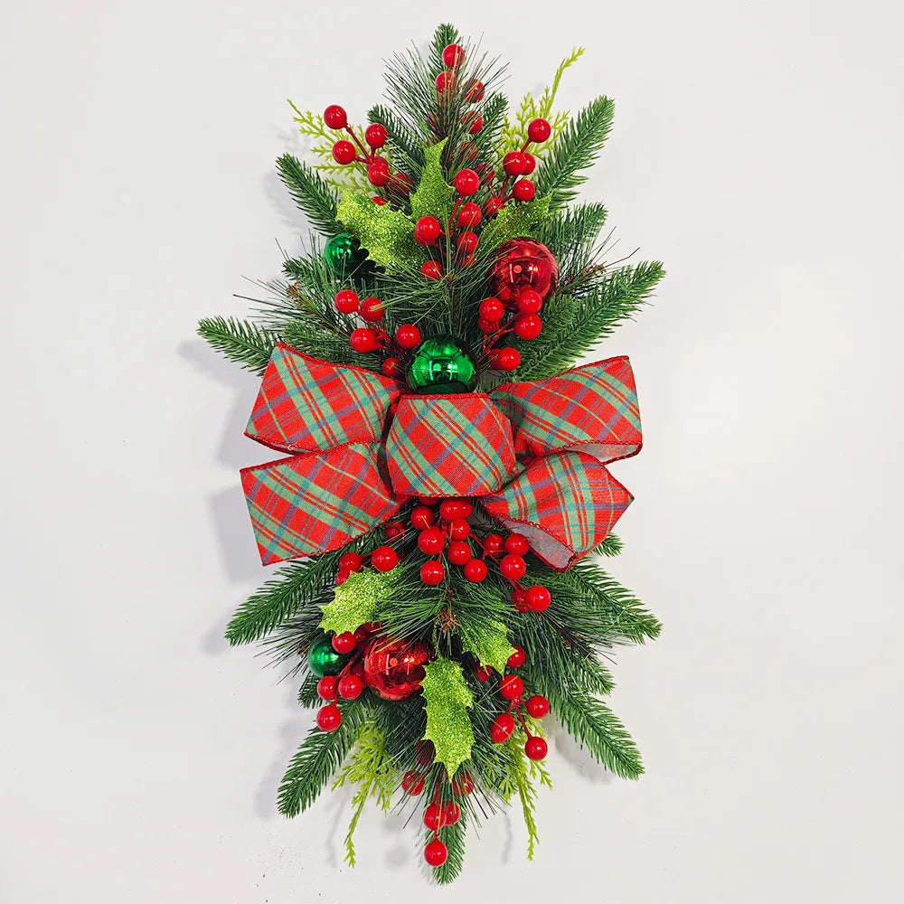 Christmas Stair Wreath with or without Lights