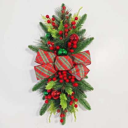 Christmas Stair Wreath with or without Lights