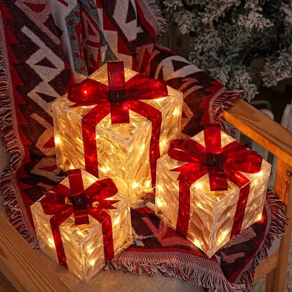 Festive Light Up Gift Boxes Set