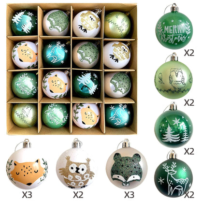 16PCS Luxury Electroplated Christmas Baubles