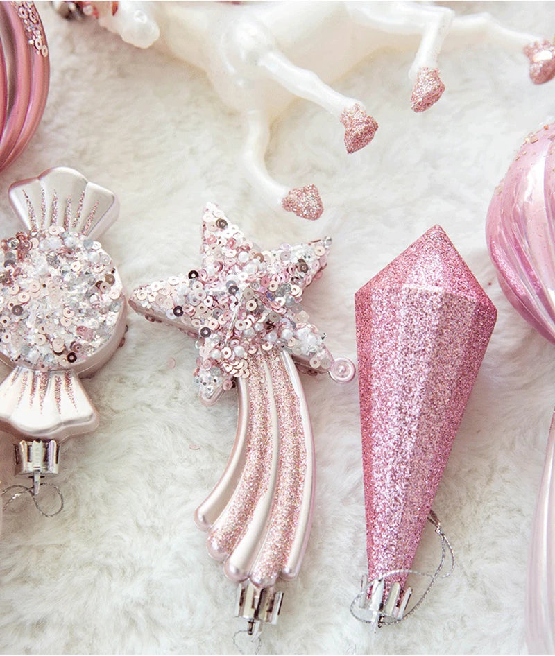 Pink Enchanted Christmas Baubles