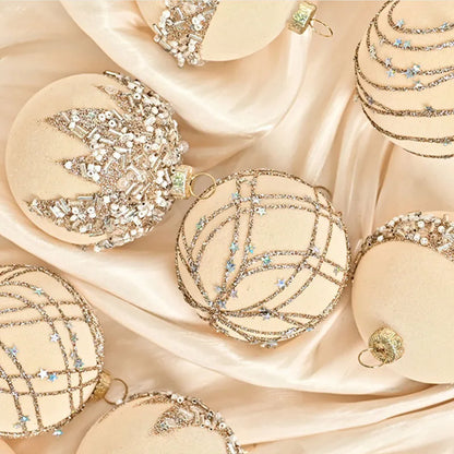 Luxury Velvet Christmas Baubles – 12pcs