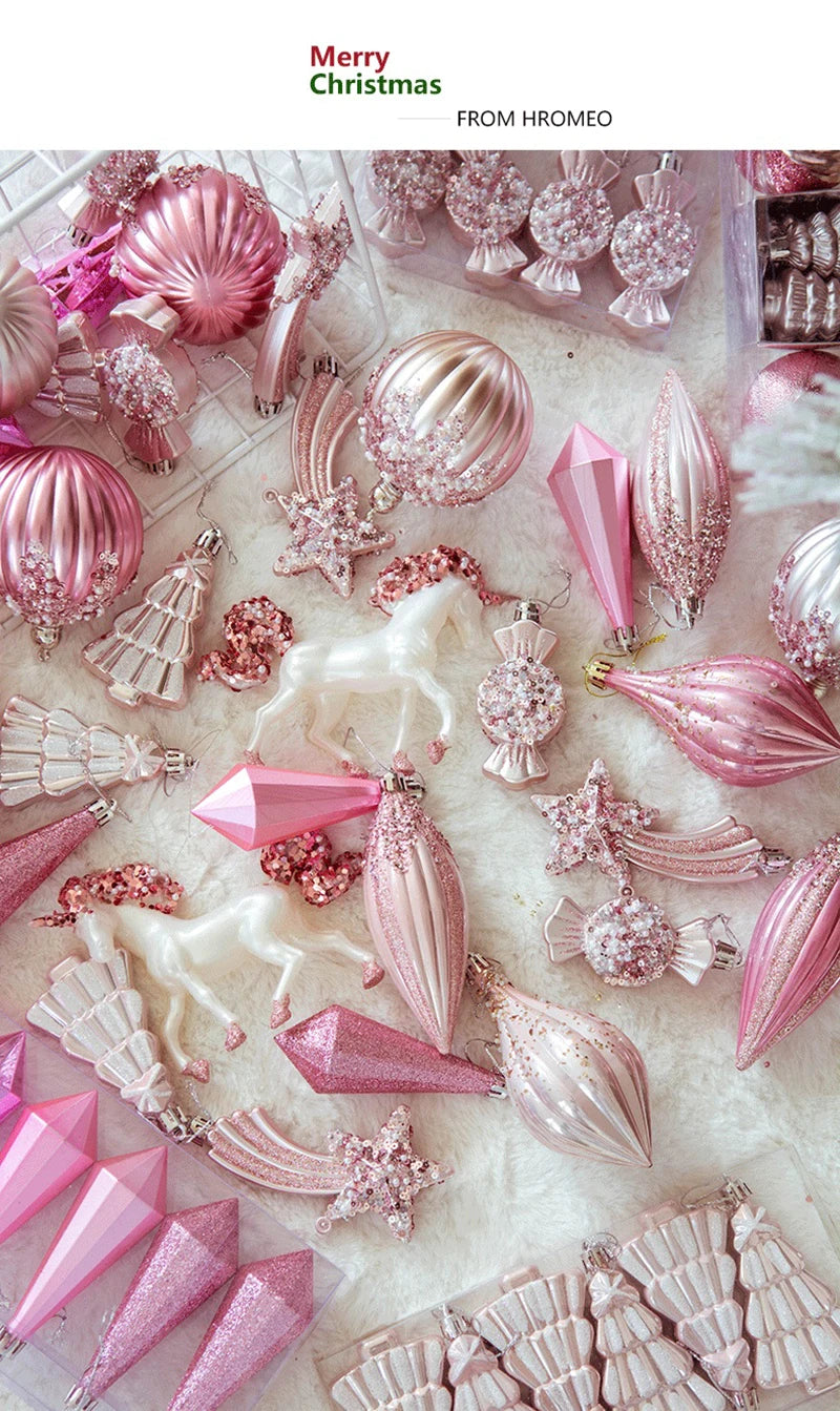 Pink Enchanted Christmas Baubles