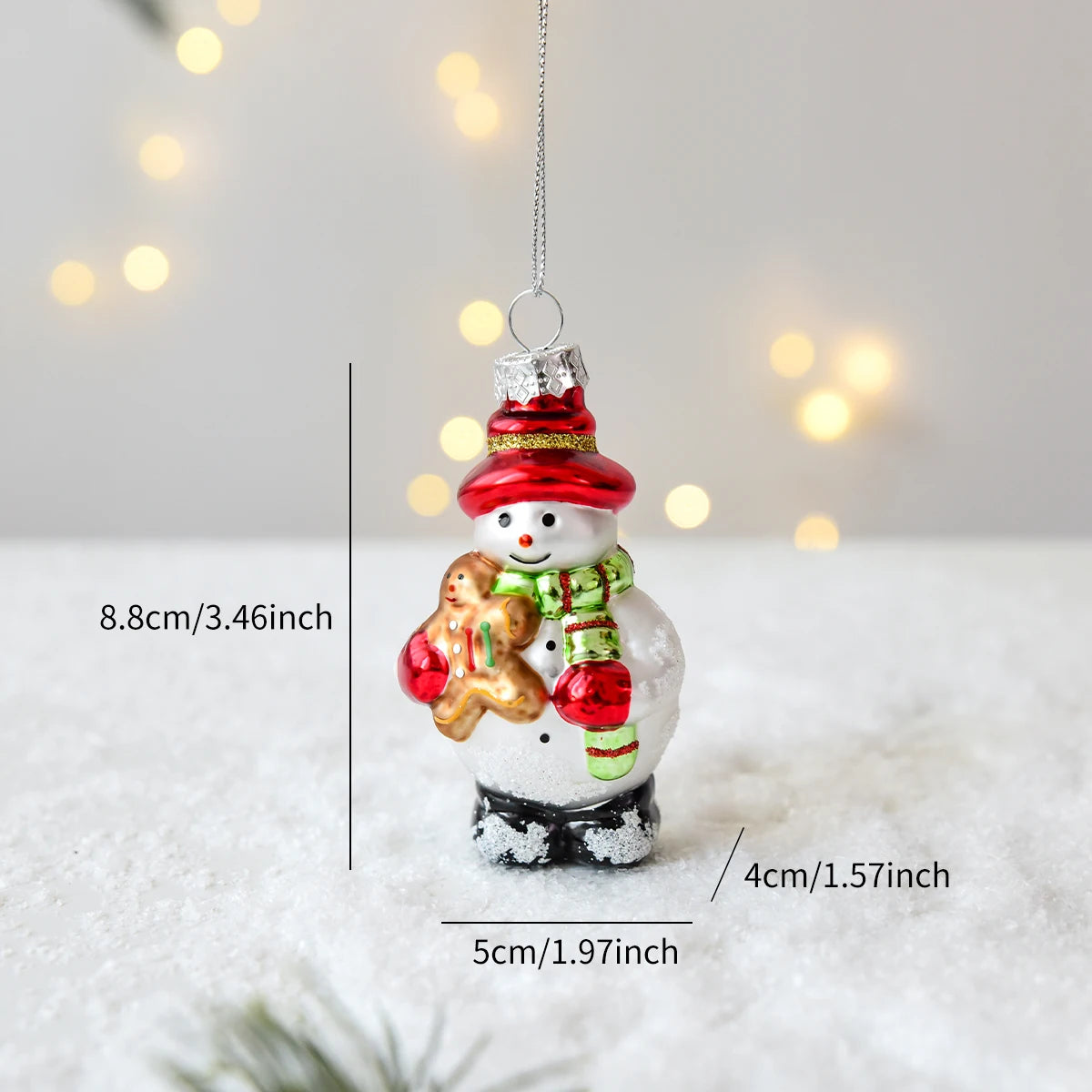 Christmas Glass Snowman Mailbox Ornament
