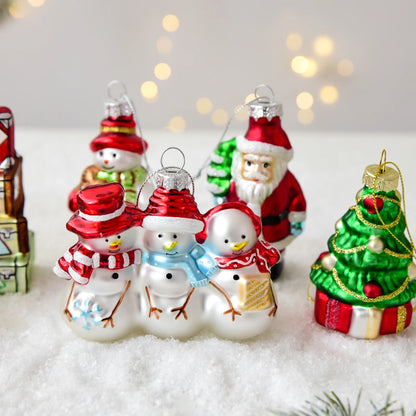 Christmas Glass Snowman Mailbox Ornament